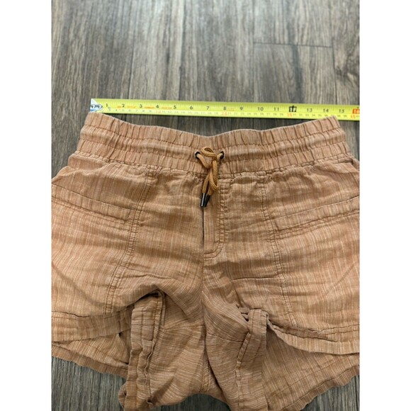 Athleta Cabo Linen‎ Textured 4” Shorts Size 8 Rain Dance Sienna - Picture 10 of 12